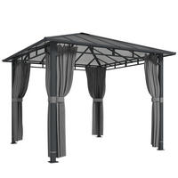 PAVILLON Metall Polycarbonat Dunkelgrau - Dunkelgrau, Textil/Metall (302/267/302cm) - Outsunny