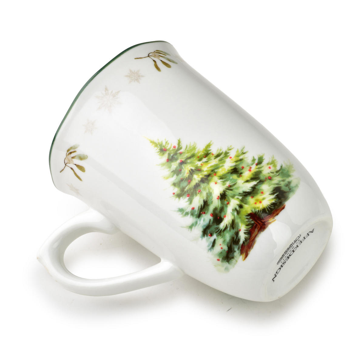 BECHER Santa Lila Weiß 15x11x11 cm Porzellan - Grün, Keramik (0.34L) - Mondex