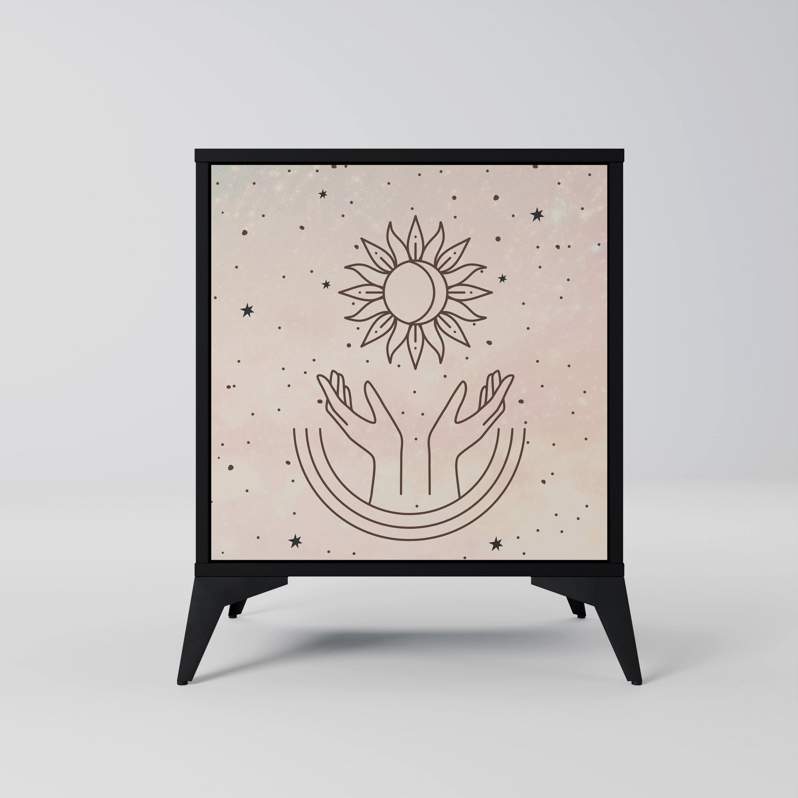 SpaceRebels Sideboard Schwarz 57.5x70.5x42 cm
