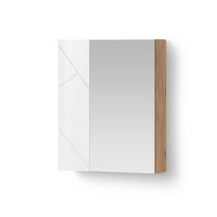 SPIEGELSCHRANK Ronco Weiß/Eiche 60 x 75 cm - Eiche Wotan/Weiß, Holzwerkstoff (60/75/17.2cm) - Livinity®