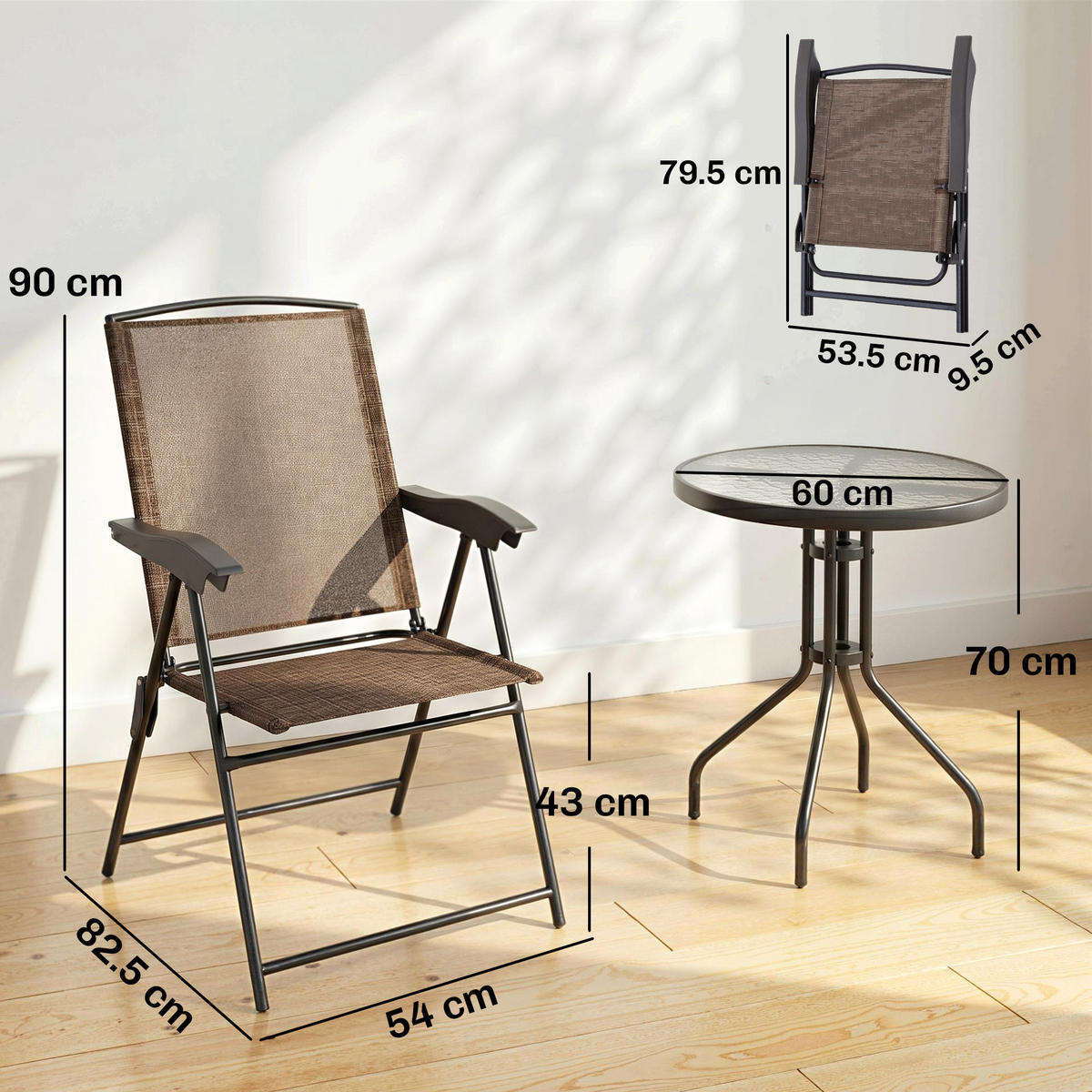 GARTEN-BEISTELLTISCHSET Braun 3 Stück - Braun, Kunststoff (60/60/70cm) - GiPP