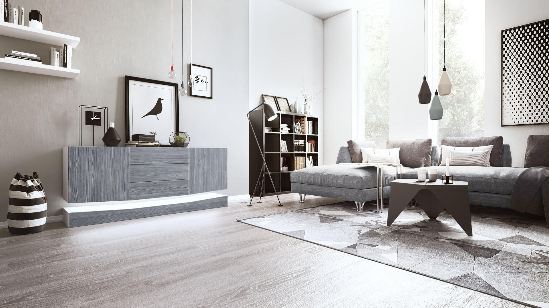 SIDEBOARD City Fronten in Avola-Anthrazit - Anthrazit, Holzwerkstoff (178/82/39cm) - Vladon