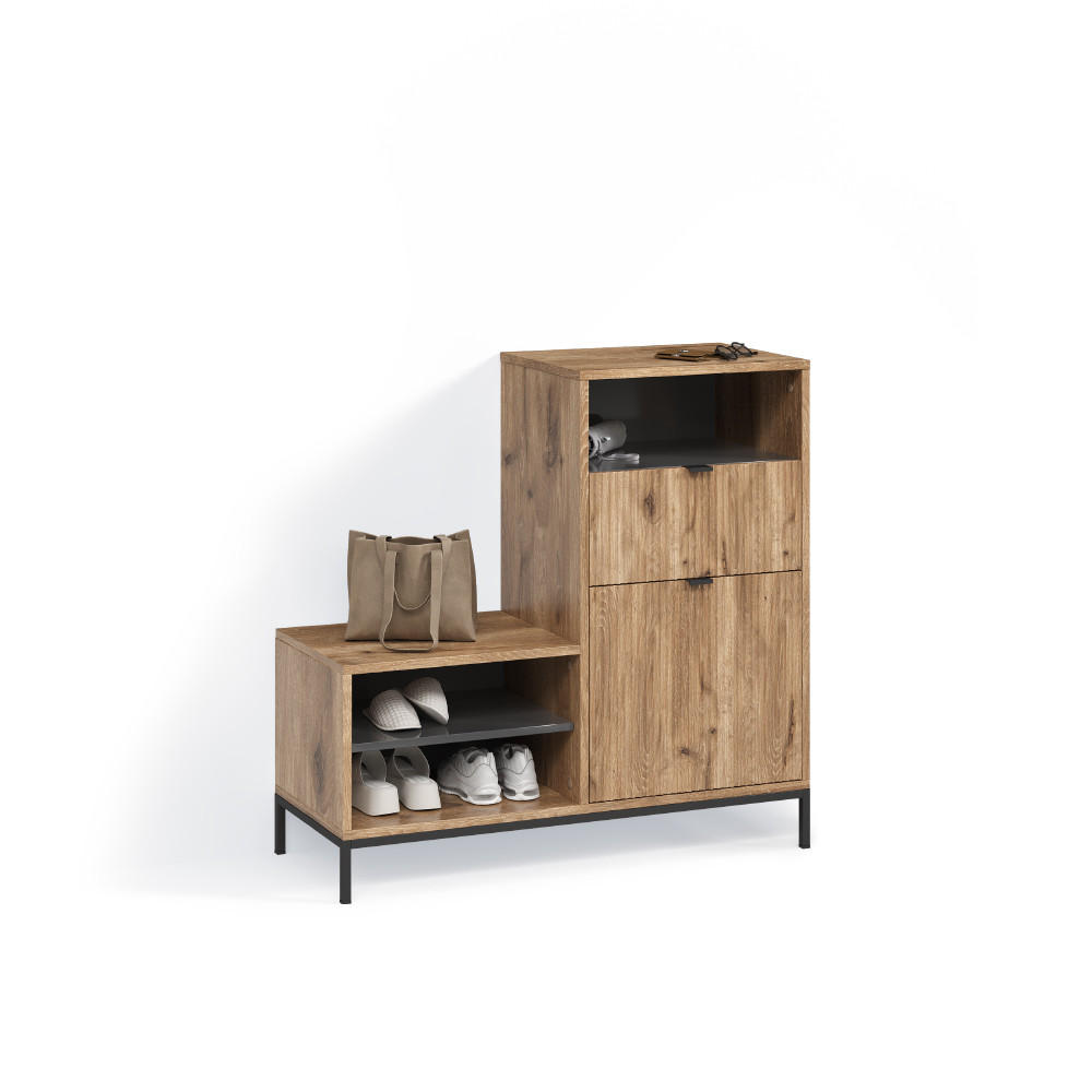 Livinity® Schuhschrank Eiche 100x98.5x40 cm