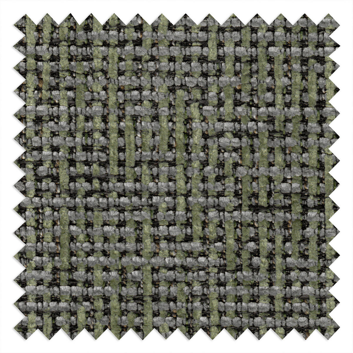 HOCKER mit Kreuzfuß - Schwarz/Grün, Textil/Metall (54/41/41cm) - home24