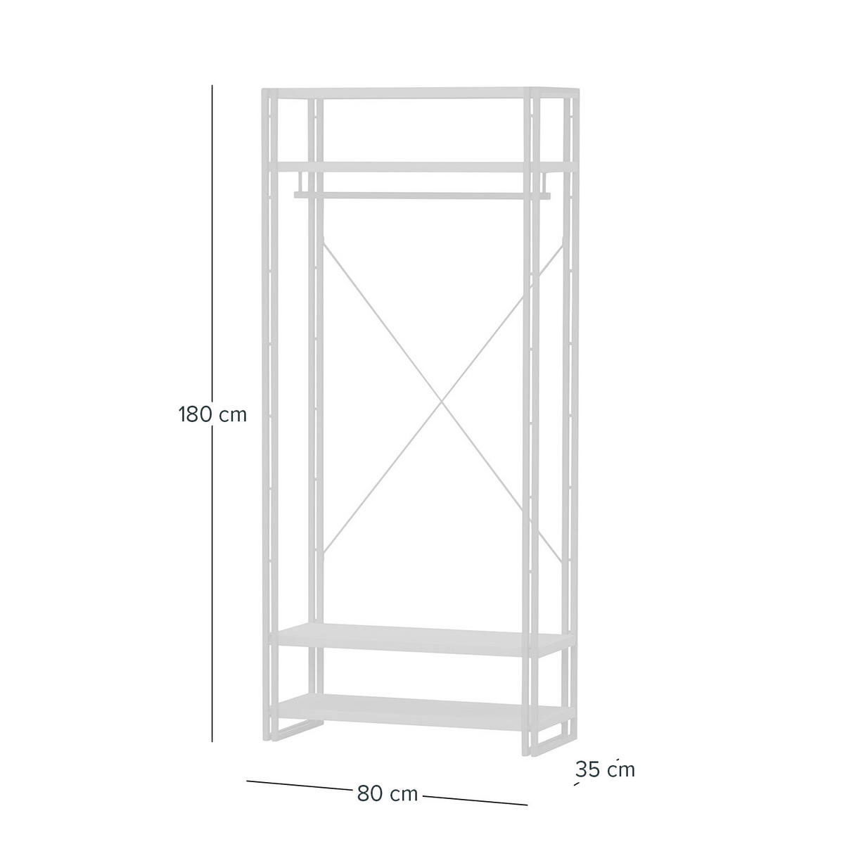 GARDEROBE - Schwarz, Holzwerkstoff (80/180/35cm) - home24