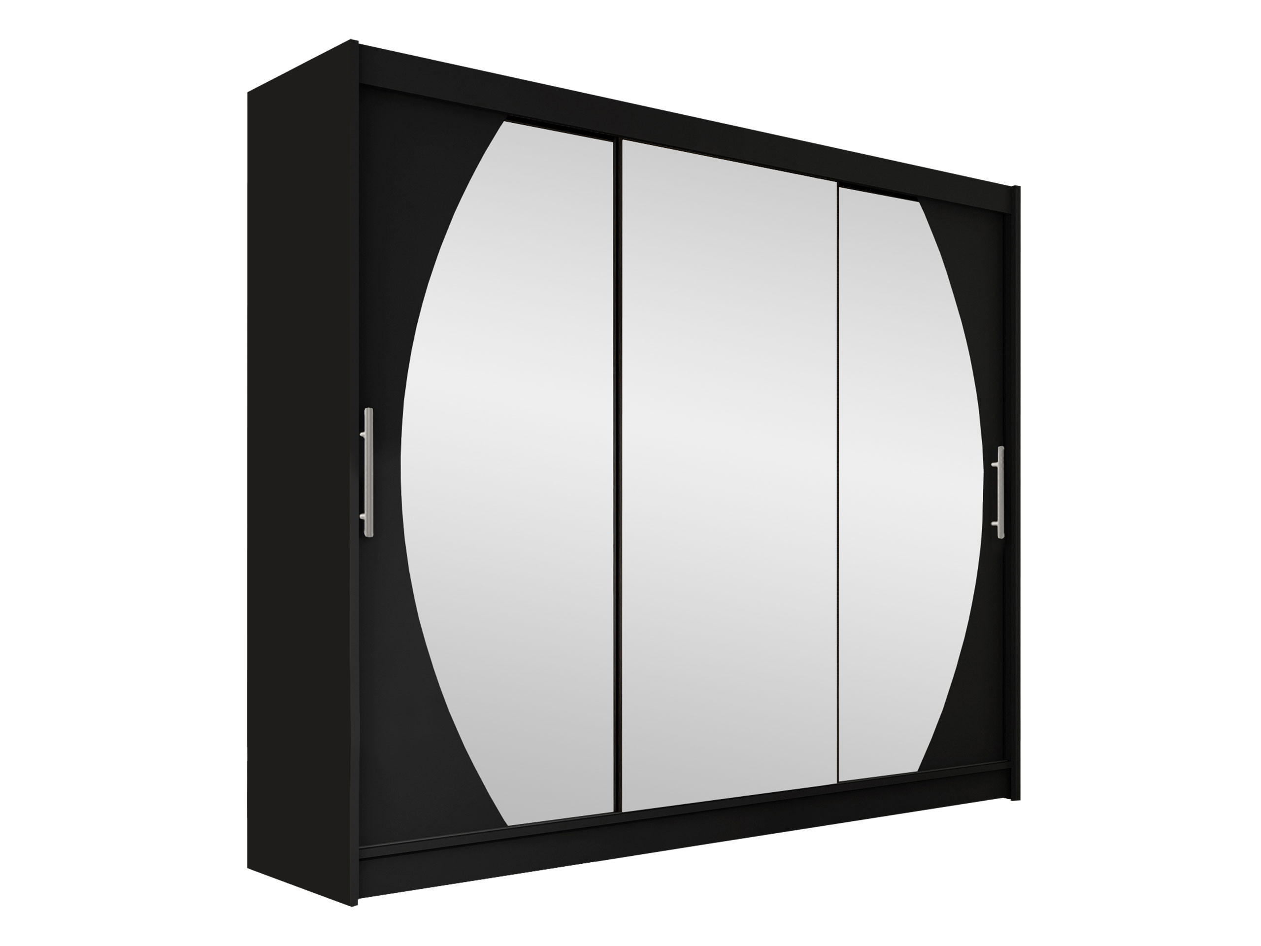 KLEIDERSCHRANK Aston V - Silberfarben/Schwarz, Holzwerkstoff/Kunststoff (250/215/58cm) - MIRJAN24