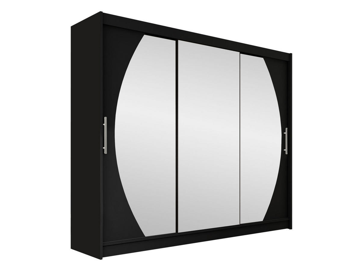 KLEIDERSCHRANK Aston V - Silberfarben/Schwarz, Holzwerkstoff/Kunststoff (250/215/58cm) - MIRJAN24