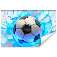 FOTOTAPETE Fußball Sport Abstraktion 3D 315x210cm - Blau/Schwarz, Papier (315/210cm) - Muralo