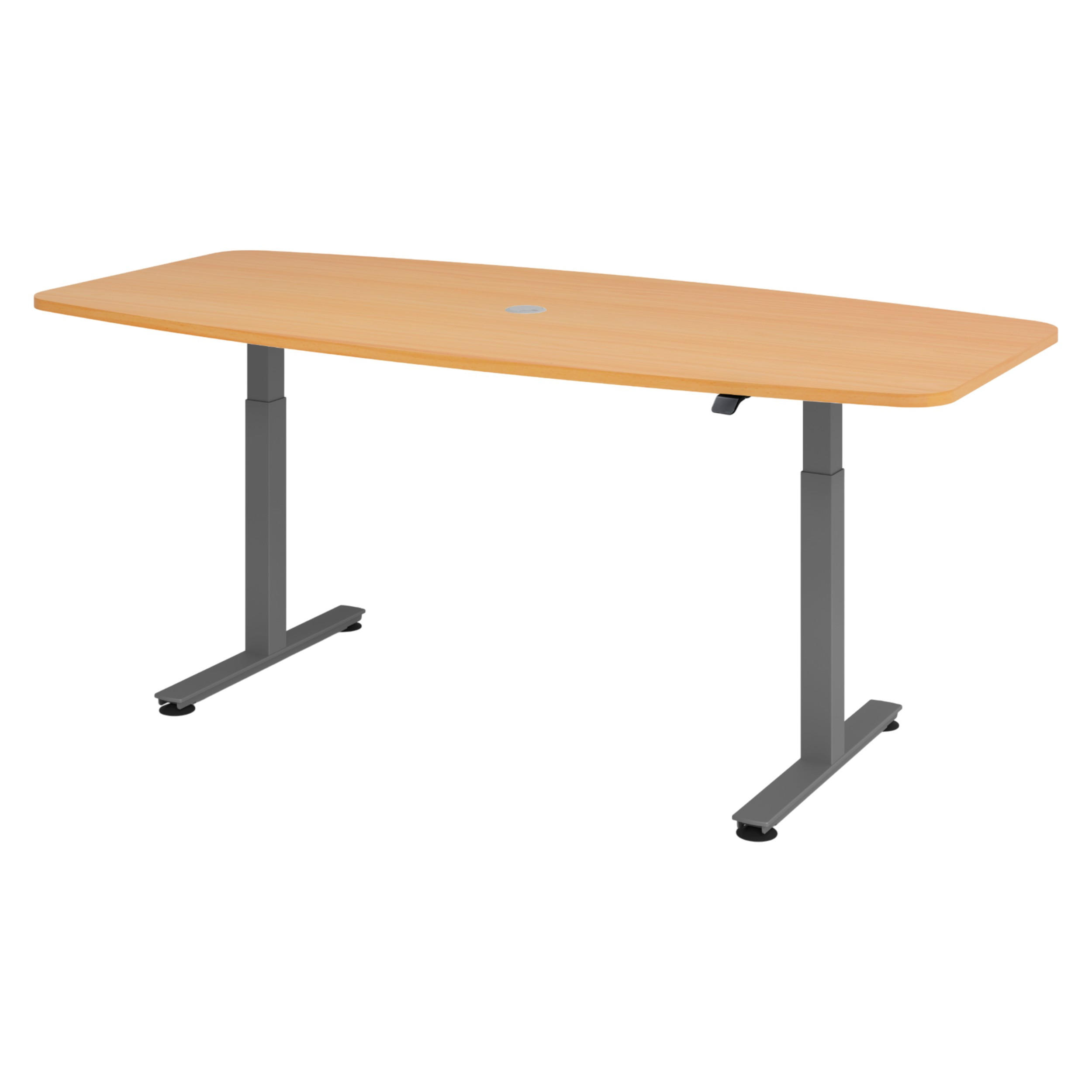 KONFERENZTISCH elektrisch XMST22 103/220/74 cm in Buchefarben/Graphitfarben - Ahornfarben/Graphitfarben, Holzwerkstoff (103/220/74cm) - bümö