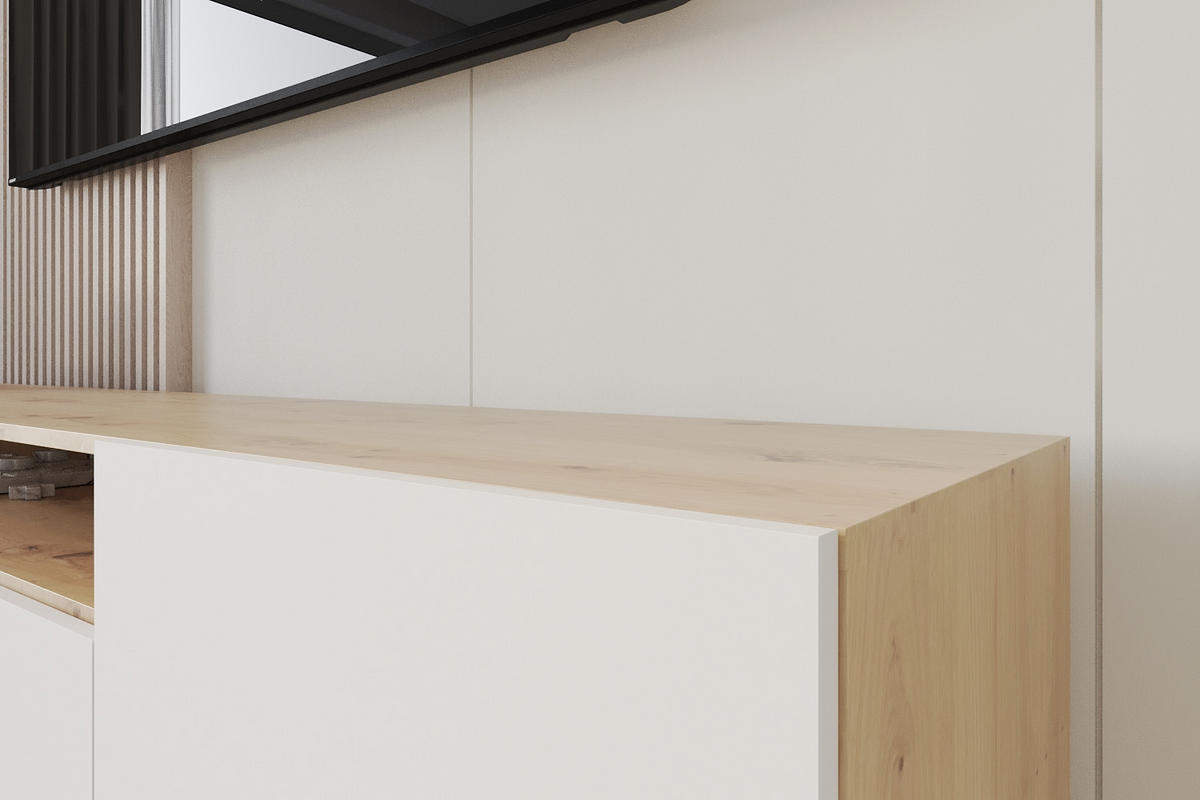 LOWBOARD ELIO-S 200x53x41 cm - Artisan / Weiß - Schwarz/Eiche Artisan, Holzwerkstoff (200/53/41cm) - ALTDECOR