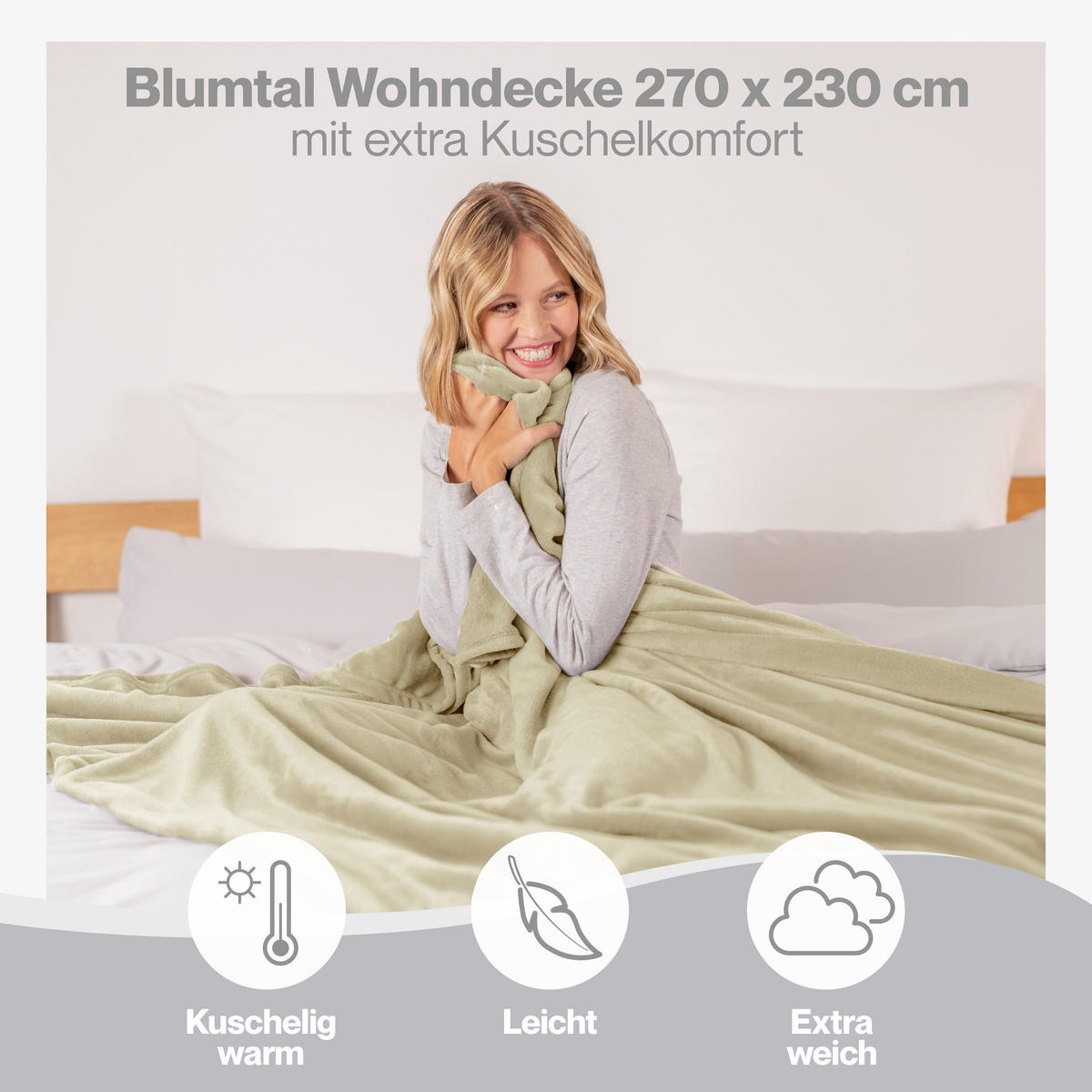 KUSCHELDECKE Anton 270/230 cm, Beige - Beige, Textil (270/230cm) - Blumtal