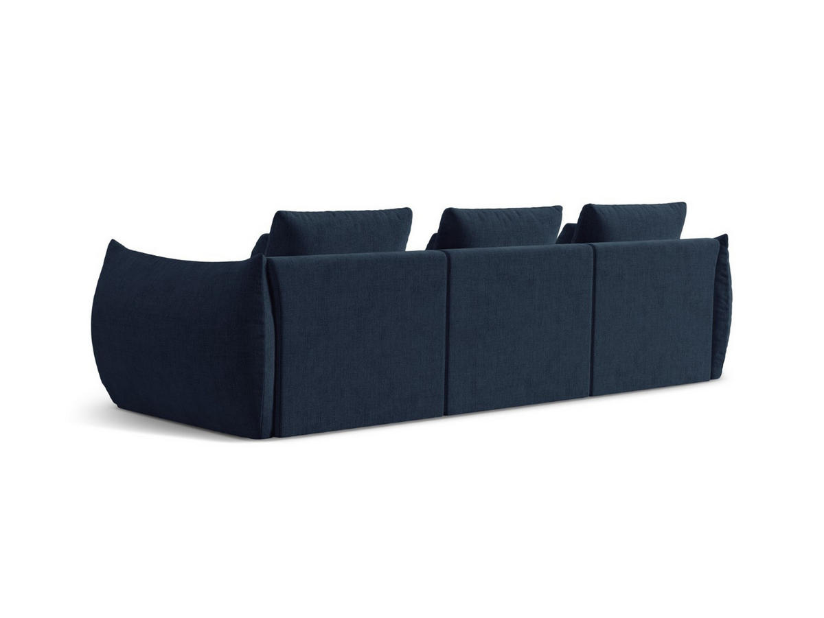 SOFA modular Bloom aus strukturiertem Stoff dunkelblau 4 Sitzplätze - Dunkelblau, Textil (106/95/332cm) - Micadoni
