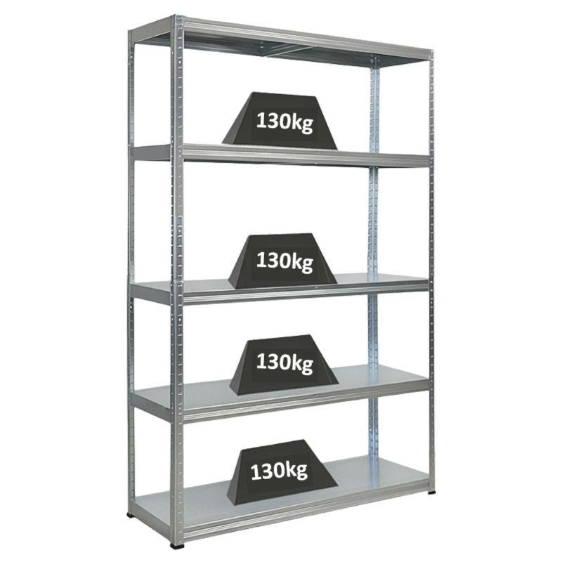 SCHWERLASTREGAL Steel Eagle 180x120x40 cm Fachlast 130kg Verzinkt - Silberfarben, Metall (120/180/40cm) - PROREGAL