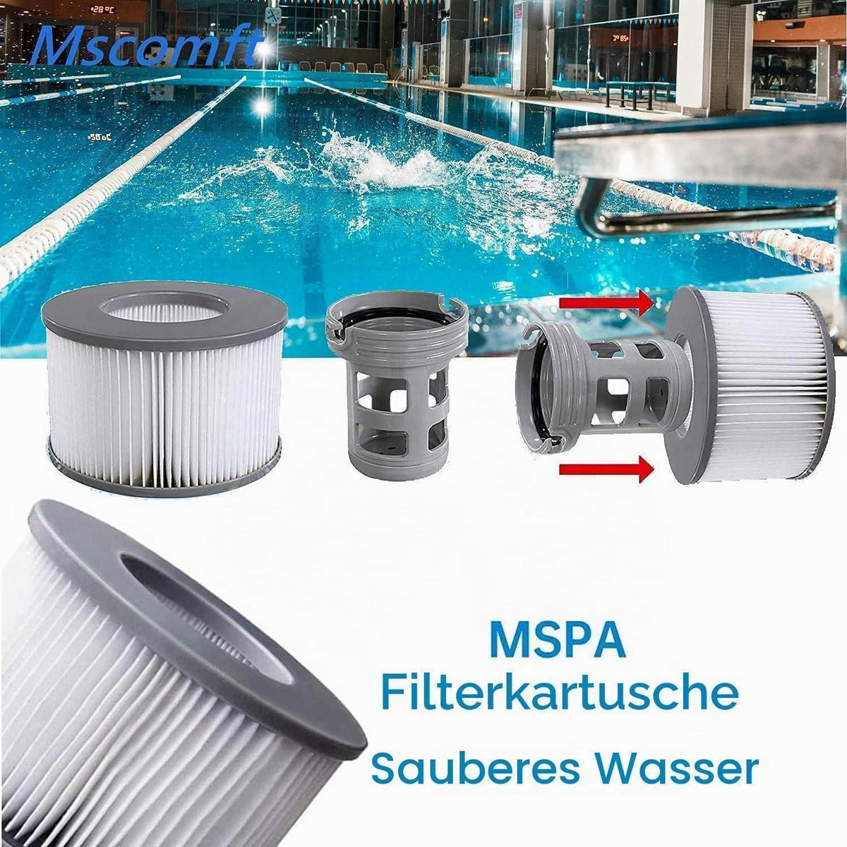FILTERKARTUSCHE 6er Set für Whirlpools und Spas - Weiß, Kunststoff (2/30/20cm)