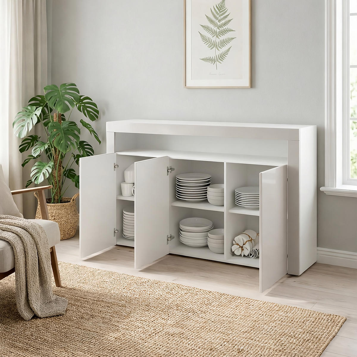 SIDEBOARD Valencia Avola-Anthrazit / Avola-Anthrazit - Anthrazit, Holzwerkstoff (155/92/40cm) - Vladon