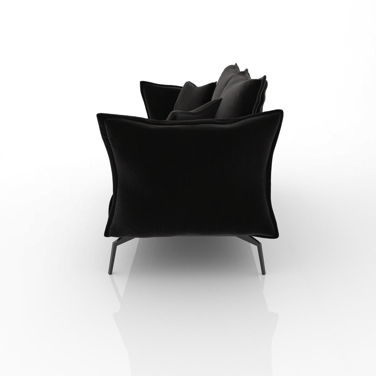SCHLAFSOFA GERADE Samt Dunkles Anthrazit 180cm - Anthrazit, Textil (180/90/105cm) - Sia Home