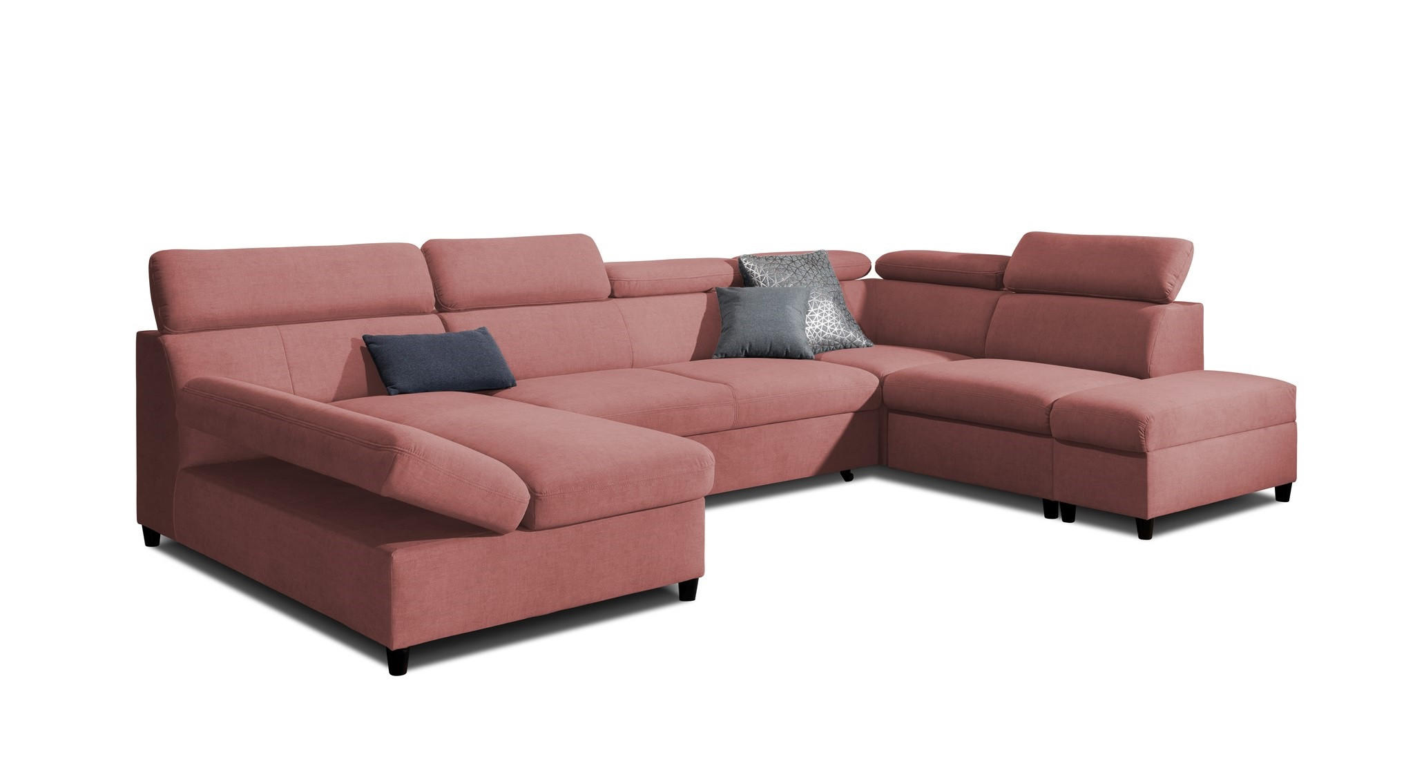 WOHNLANDSCHAFT Schlafsofa Anton - Rosa, Holzwerkstoff/Textil (342/96/205cm) - Fun Möbel