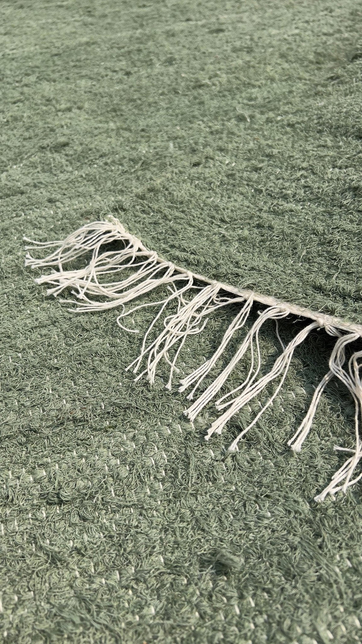 TEPPICH aus recycelter Baumwolle handgewebt grün - Grün, Naturmaterialien (160/230cm) - AFK Living