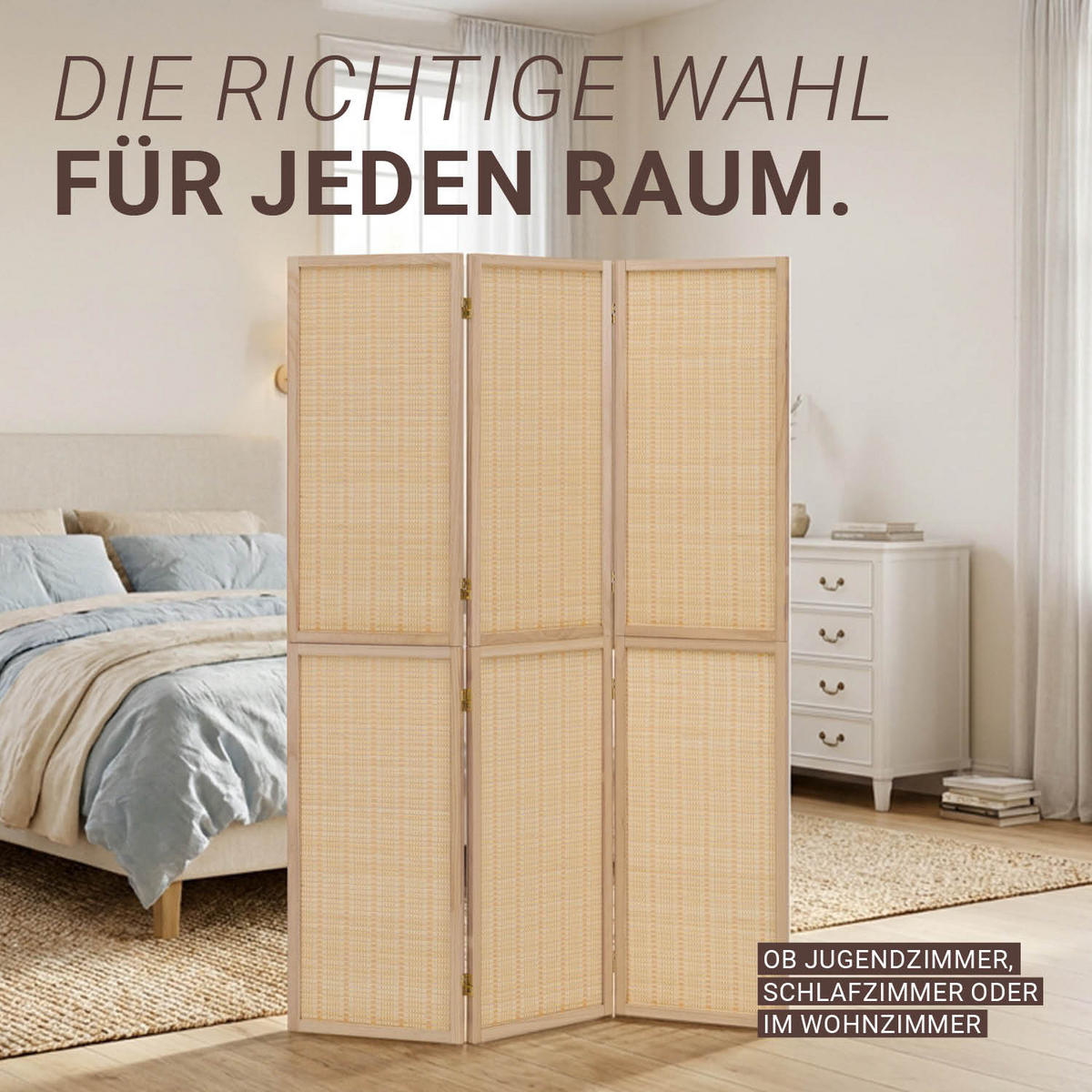 PARAVENT 120/170 cm Natur Holz Bambus - Braun, Naturmaterialien/Holz (120/170/2cm) - Homestyle4u