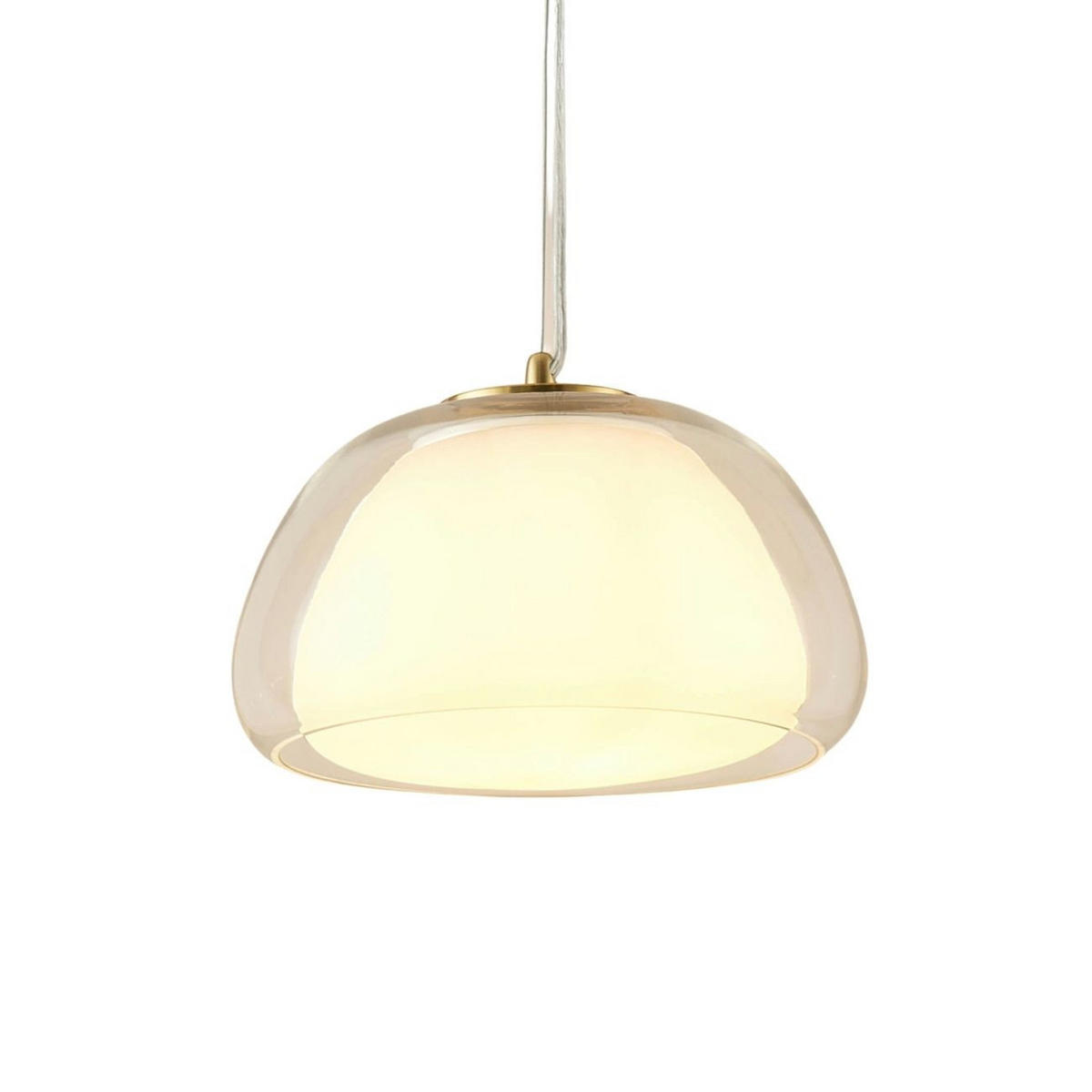 HÄNGELEUCHTE Lomelia, Transparent und weiß, 15cm - Transparent, Glas (15/25/15cm) - KOSILUM