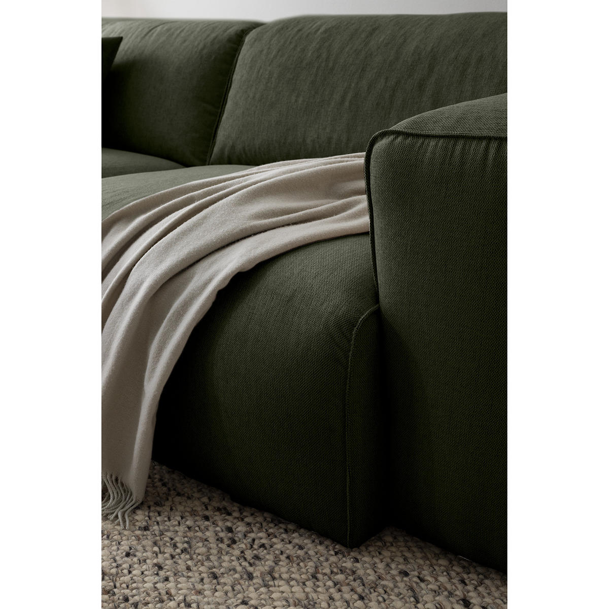 3-SITZER SOFA - Schwarz/Grau, Kunststoff/Textil (251/71/102cm) - home24