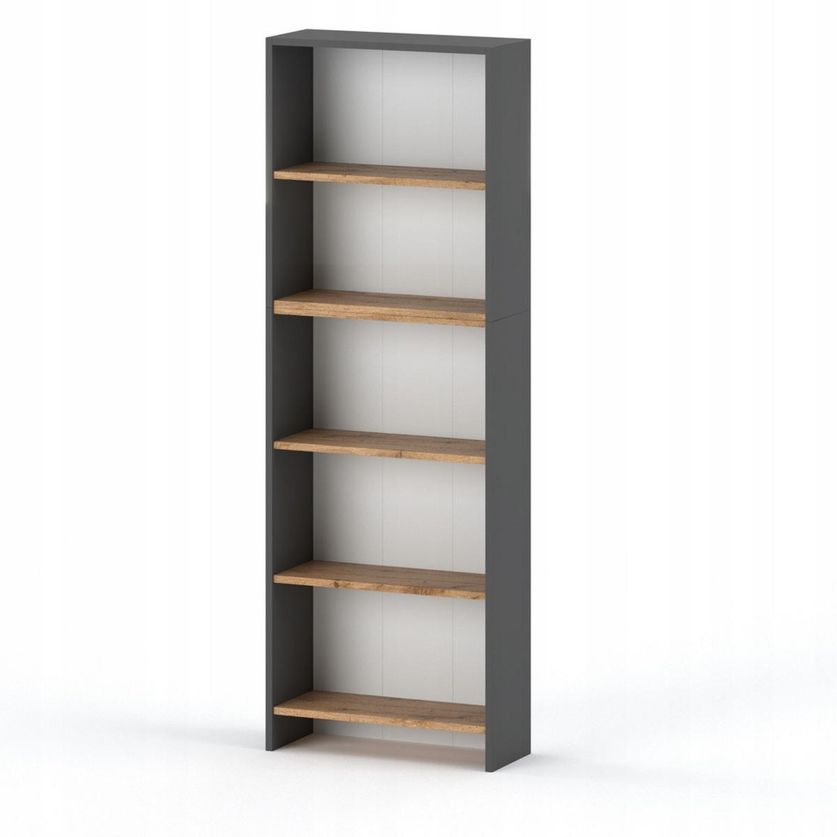 BÜCHERREGAL – Grau/Eiche Wotan - Eiche Wotan/Grau, Holz (60/189/30cm) - Stiv Meble