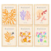 POSTER Set Mit 6 Illustrationen Von Henri Matisse Blumen A3 Rahmen Aus Hellem Holz - Beige, Papier (29/3cm) - Nacnic