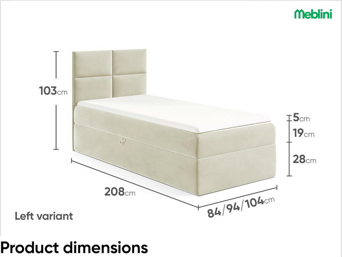 KINDERBETT MINO 3 - Creme, Holzwerkstoff (84/208cm) - Meblini