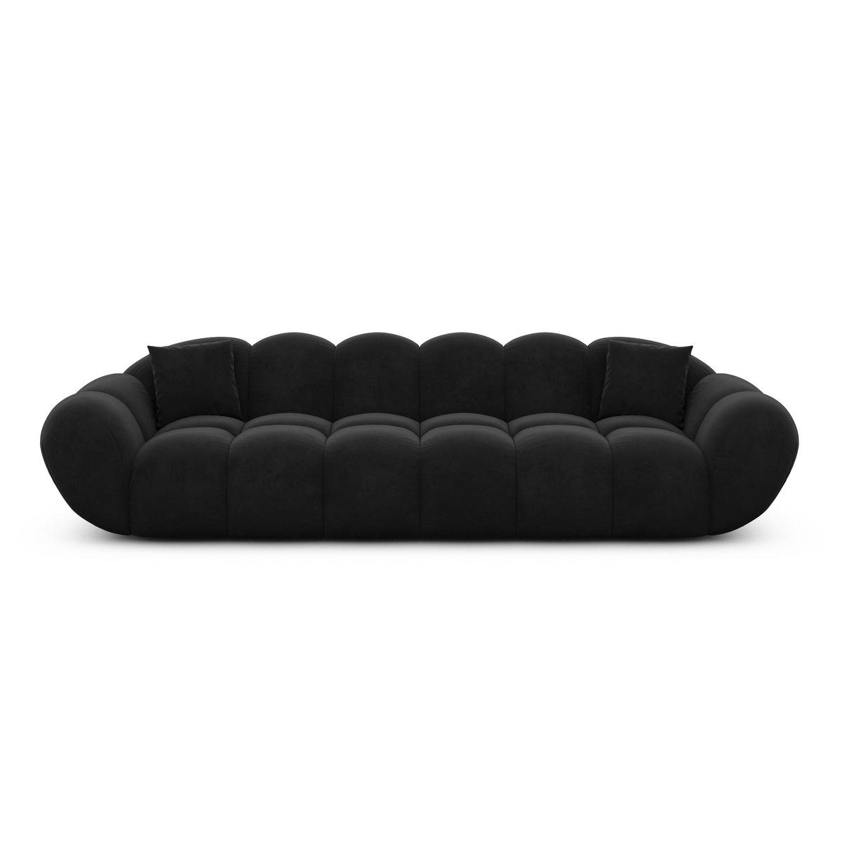 4-SITZER-SOFA Liva Schwarz Samtstoff - Schwarz, Textil (265/70/93cm) - VAROYAL