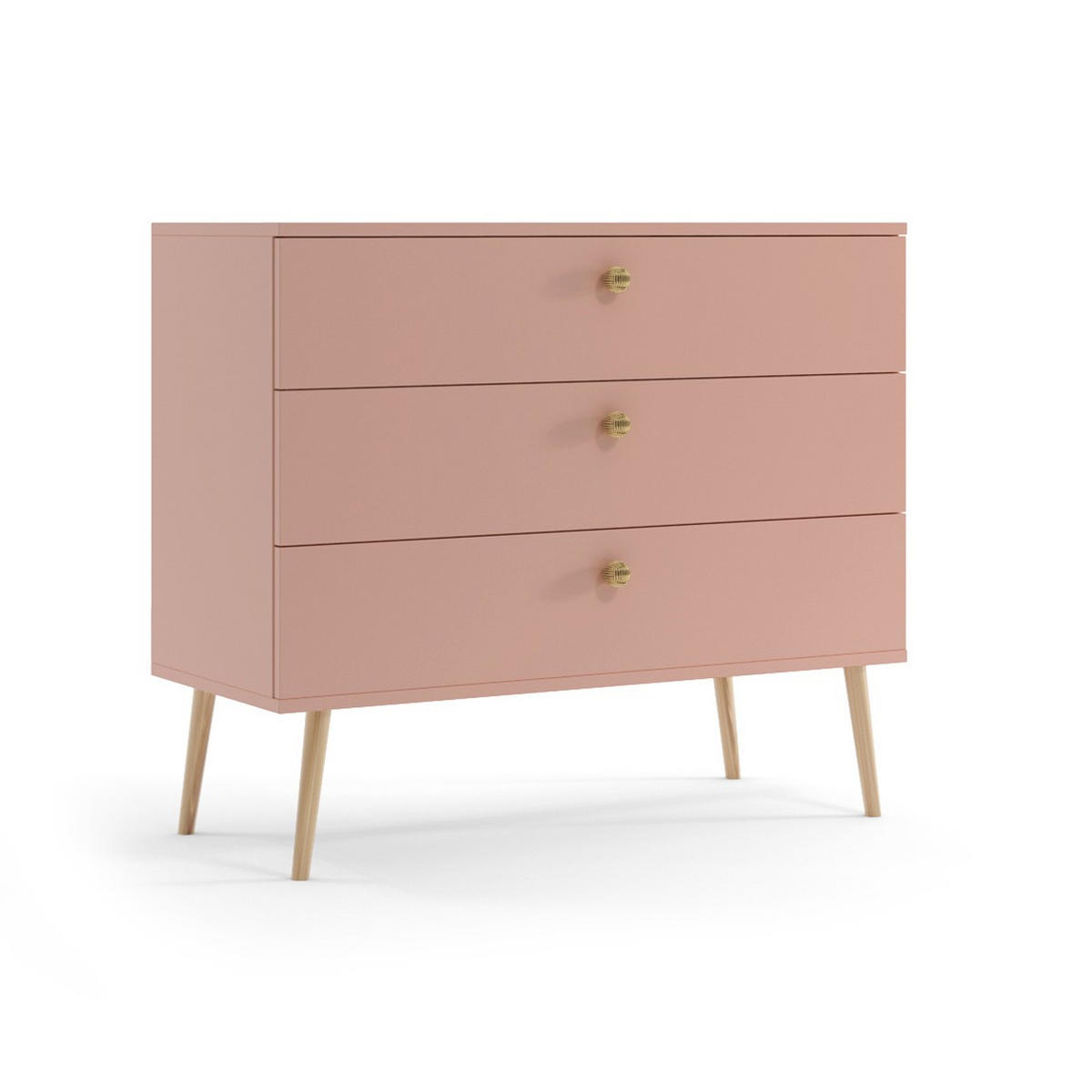 KOMMODE Ikon 100 Rosa, Schubladenkommode - Rosa, Holzwerkstoff (100/85/41cm) - Bettso