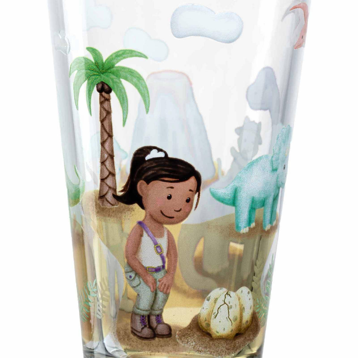 KINDERBECHER Bambini Avventura Dino 215 ml & 300 ml 2er Set - Grün, Glas (0.001L) - Leonardo Living