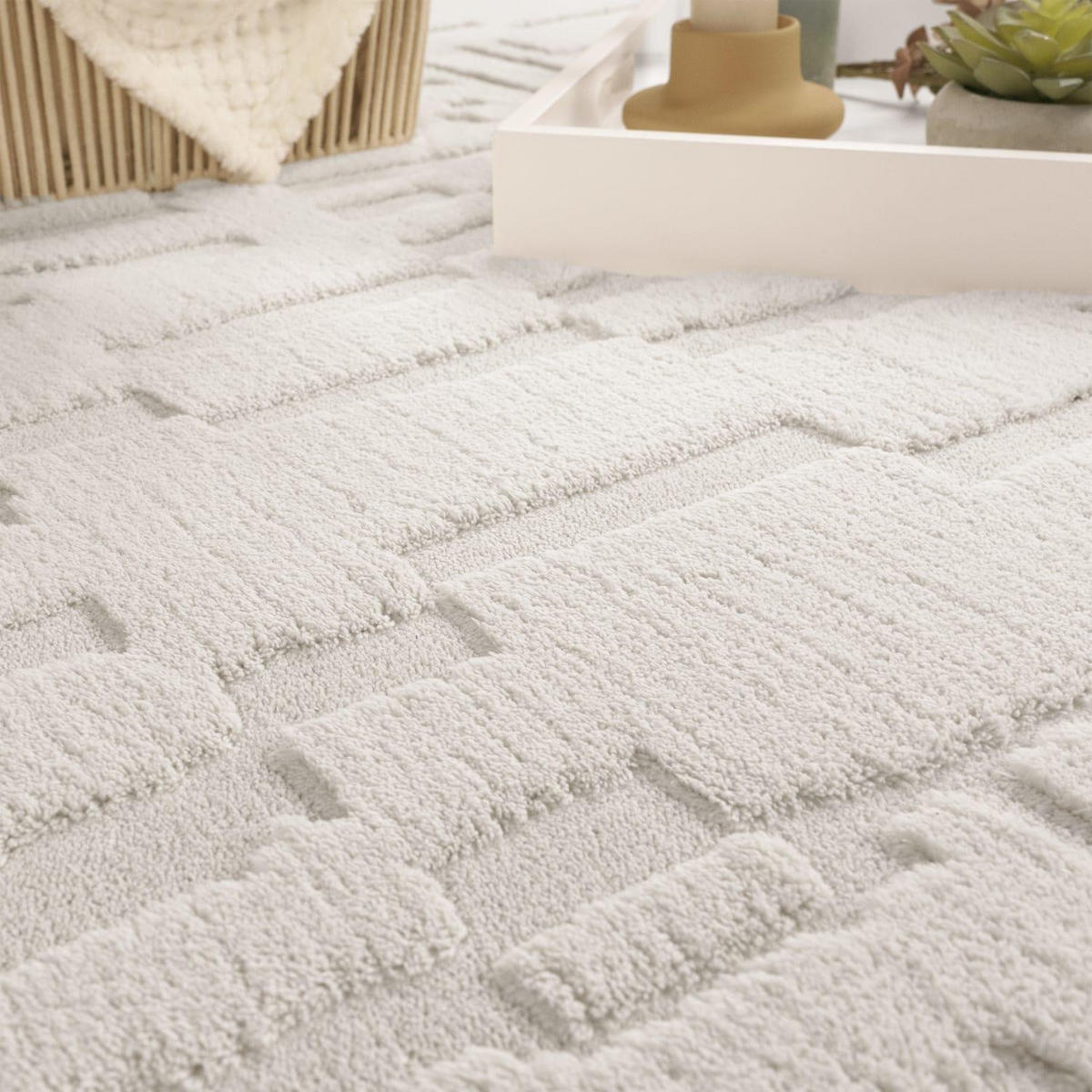 HOCHFLORTEPPICH 120/120 cm Tokio 476 - Creme, Kunststoff (120/120cm) - Paco Home