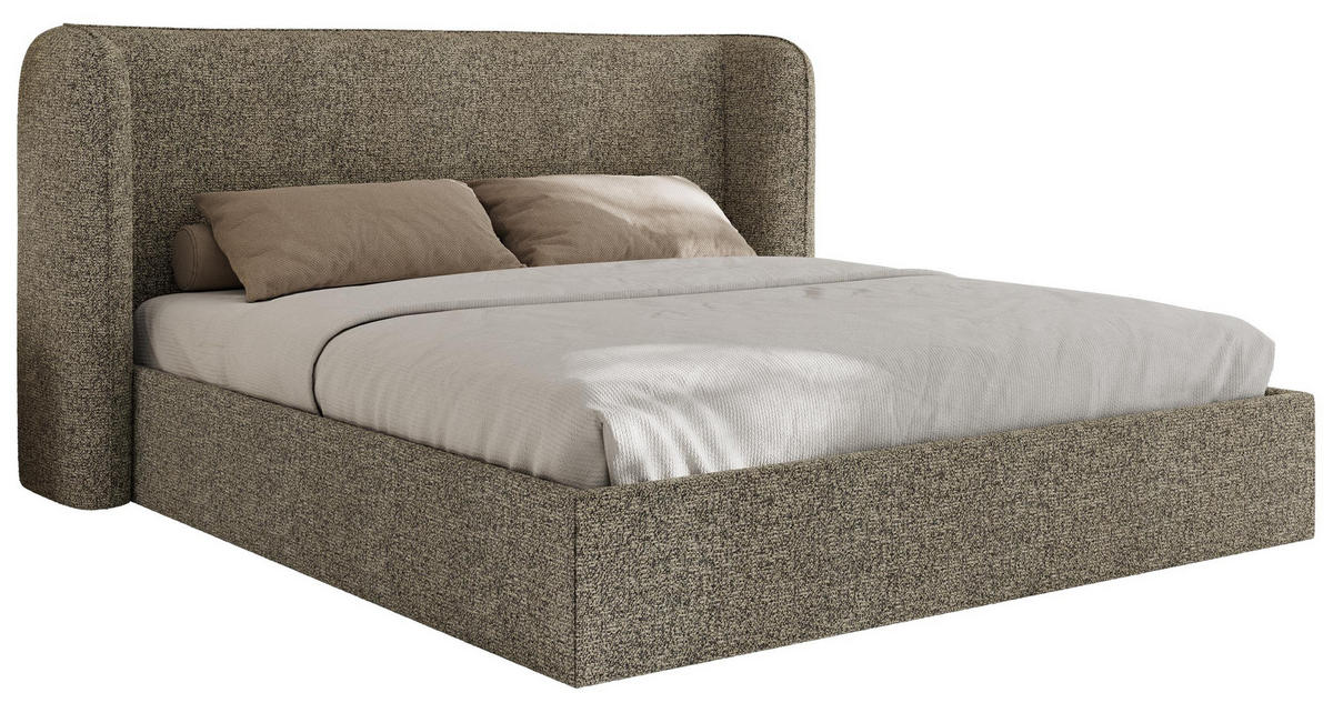 POLSTERBETT EMORA CLASSIC 160/200 - Grau Strukture - Pocket-Matratze - Grau, Textil (160/200cm) - MKS