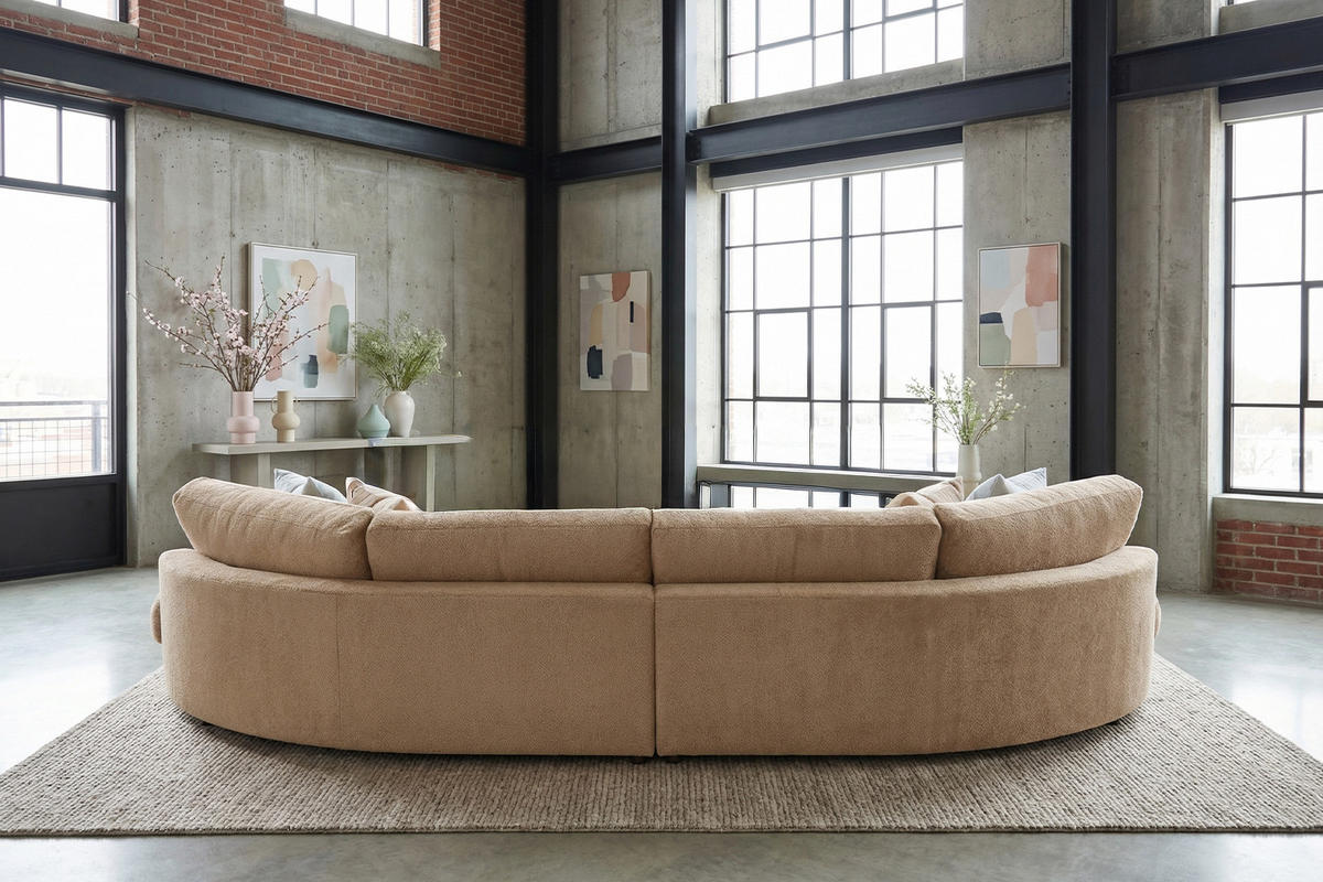 BIG SOFA PADANA Cremeweiß Flachgewebe - Creme/Schwarz, Kunststoff/Textil (410/86/166cm) - KAWOLA