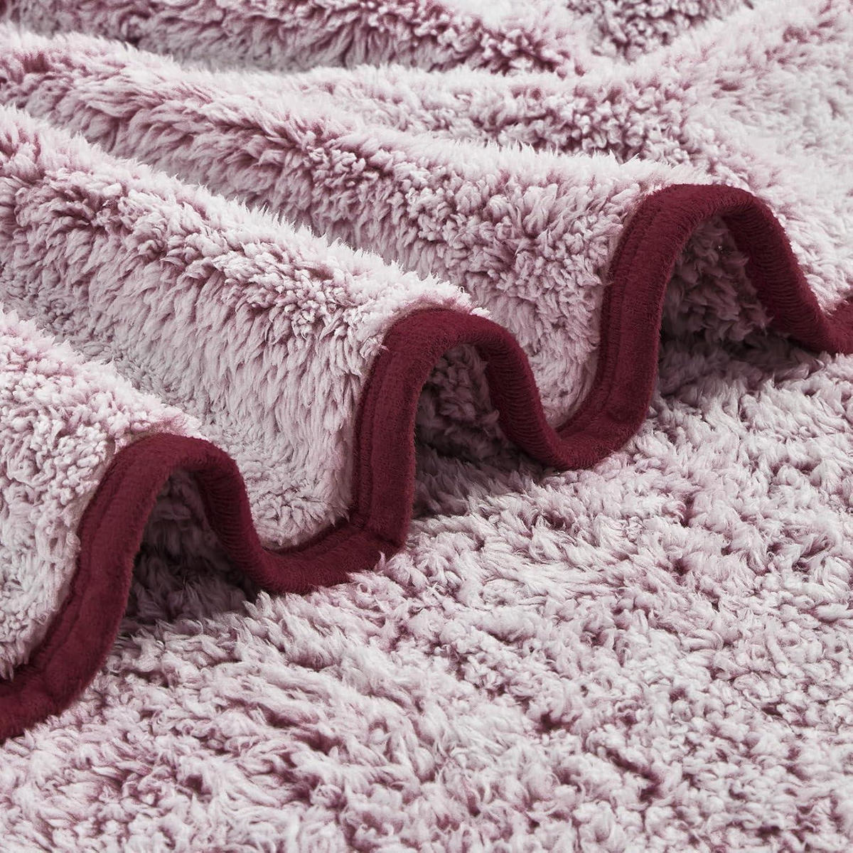 KUSCHELDECKE Sherpa Wendbar 127 x 177 cm Rot - Bordeaux, Textil (127/152cm)
