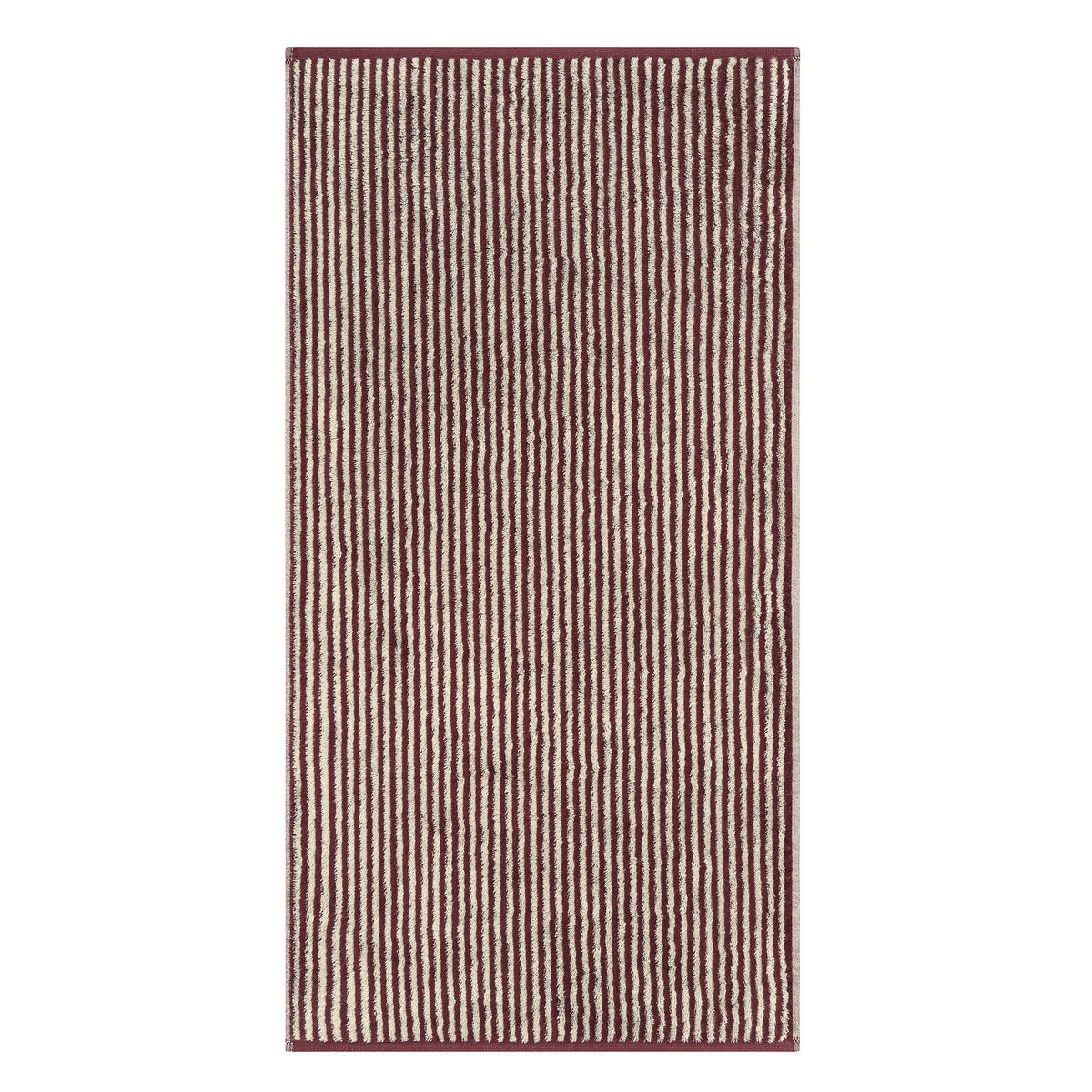 HANDTUCH TWO-TONE STRIPES 480 BORDEAUX - 23 - Rot, Textil (50/100cm) - Cawoe