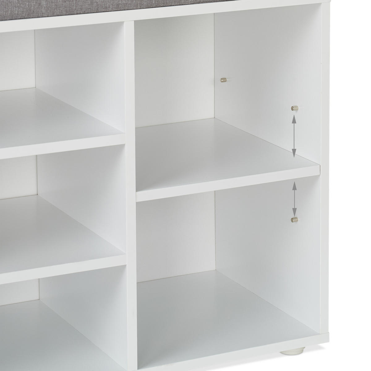 SCHUHBANK - Weiß/Grau, Holz/Holzwerkstoff (105/48/30cm) - Relaxdays