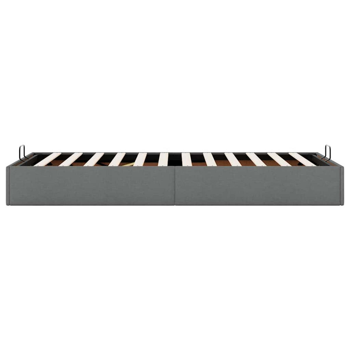 OTTOMAN-BETT Ohne Matratze Dunkelgrau 90/200 Cm Stoff - Grau, Holzwerkstoff (90/200cm) - vidaXL