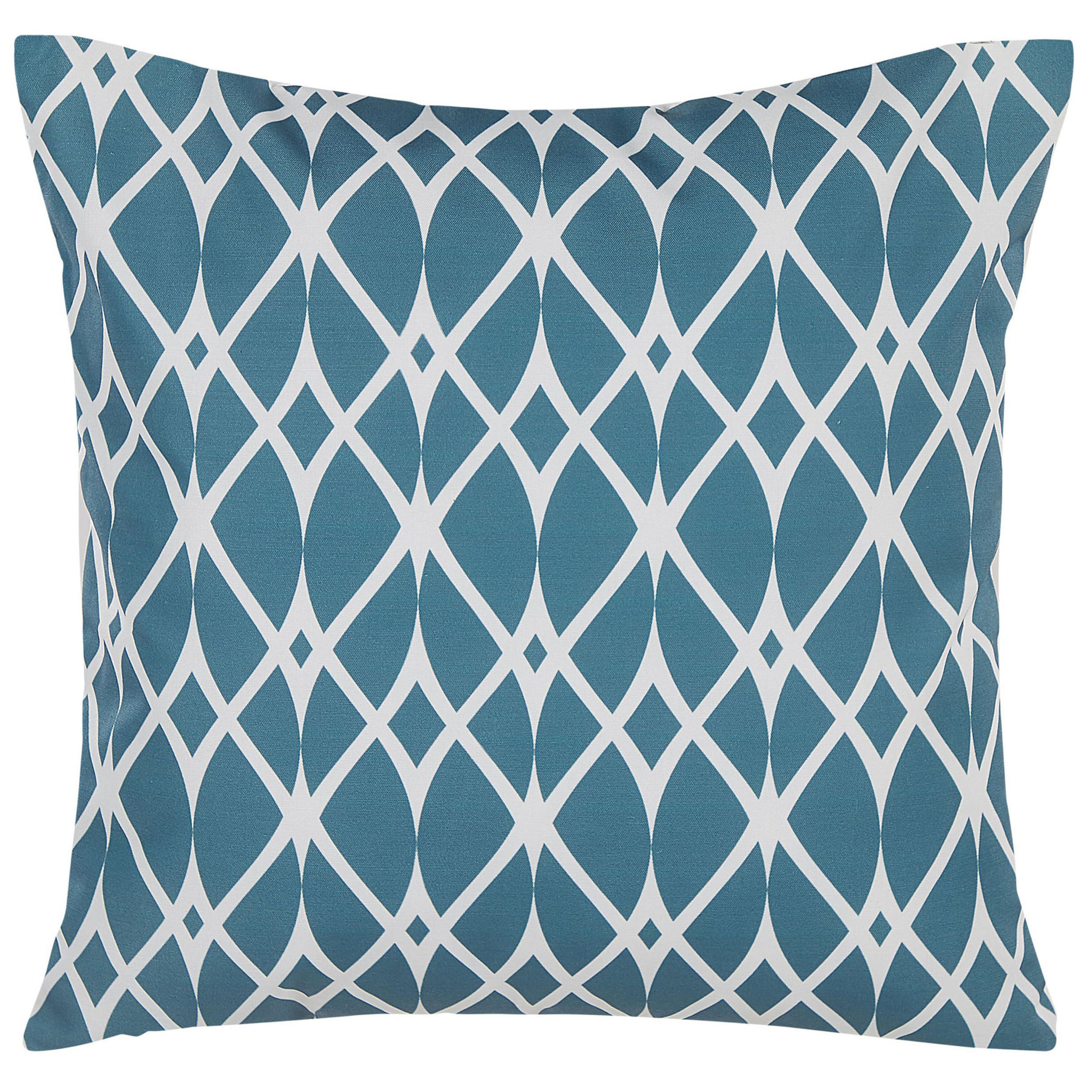 GARTENKISSEN 2er-Set Ethnodruck blau 45/45 cm Anagni - Blau, Textil (45/45cm) - Beliani
