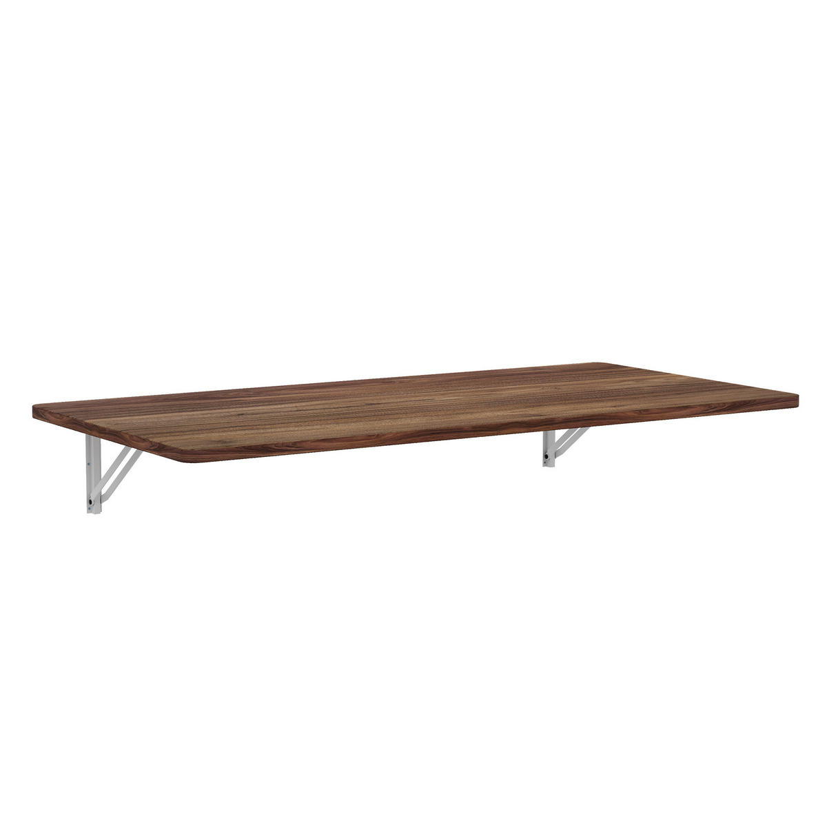 WANDREGAL DE-37385 114 cm wandmontiert mit Klappmechanik Weiß - Walnussfarben, Holzwerkstoff (56/18.5/114cm) - ComfortXL
