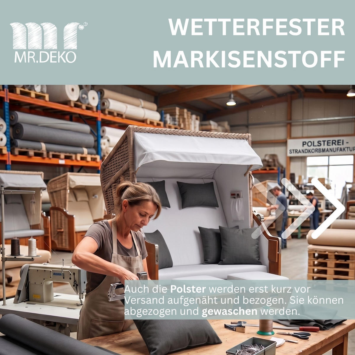 STRANDKORB Schleswig Pinie 2-Sitzer - Braun/Grau, Metall (120/160/80cm) - Mr. Deko