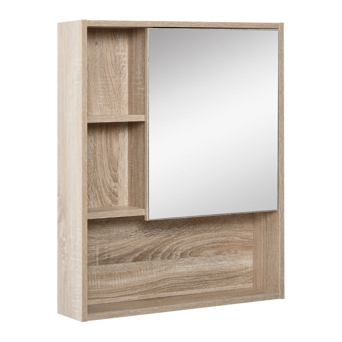 SPIEGELSCHRANK, platzsparend, mit Tür, Wandmontage, 60 x 15 x 76 cm ,Eiche - Braun, Glas (60/76/15cm) - Vallsero