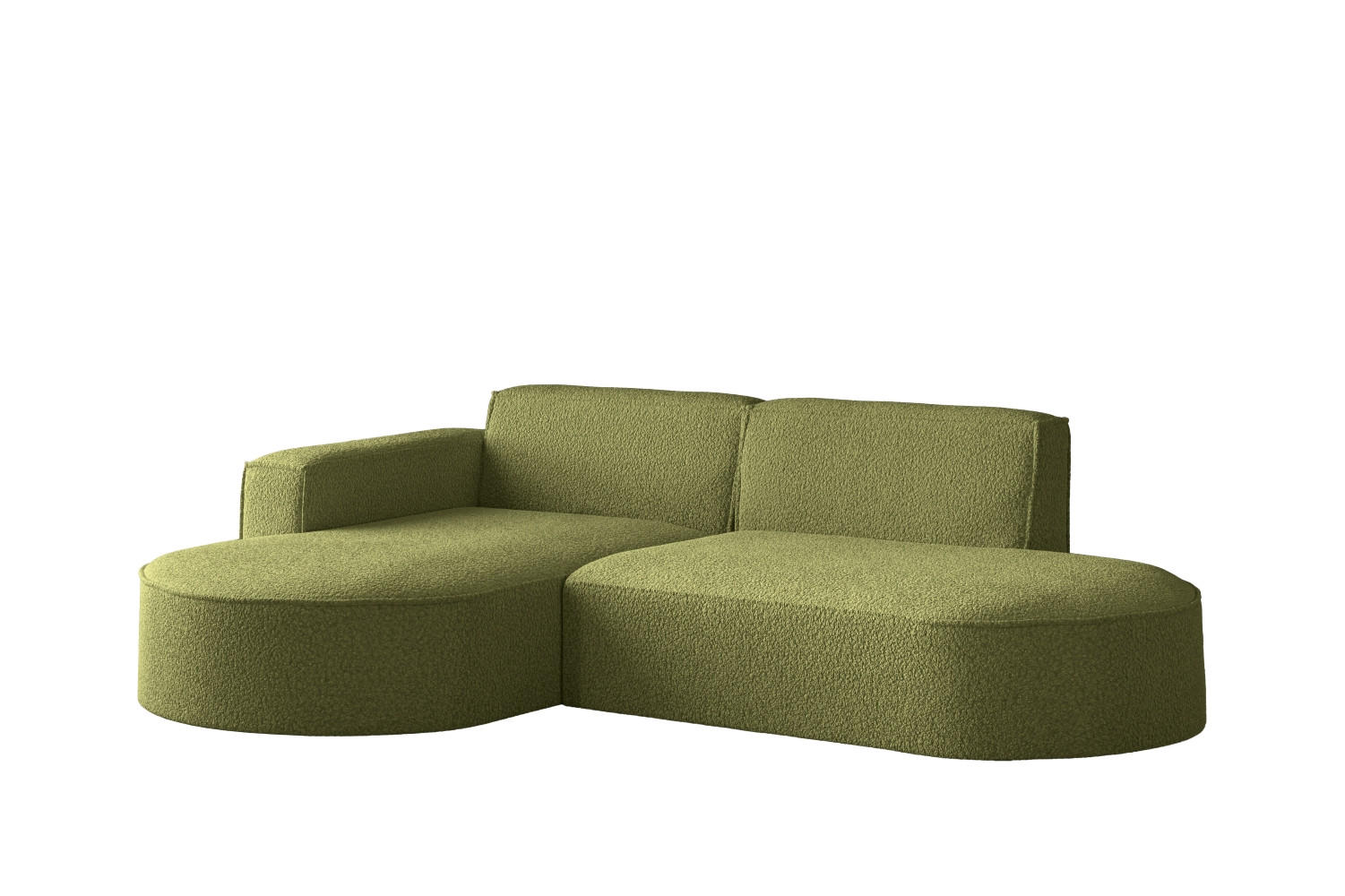 ECKSOFA Modena Studio, Stoff Quelle, Olive Links - Olivgrün, Holz (165/236cm) - Kaiser Möbel