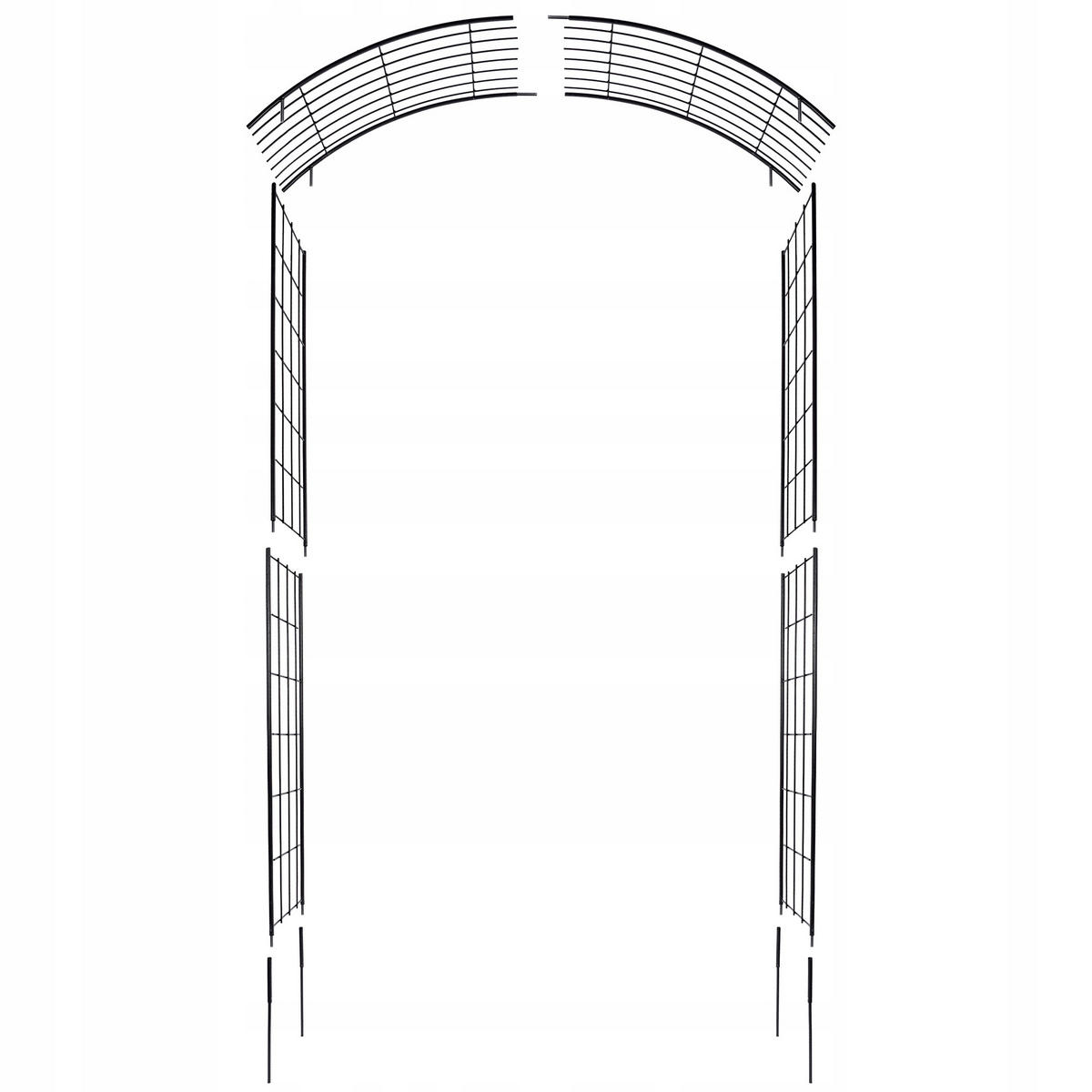 GARTENPERGOLA für Blumen, 275 cm, Schwarz - Schwarz, Metall (150/275cm) - KADAX