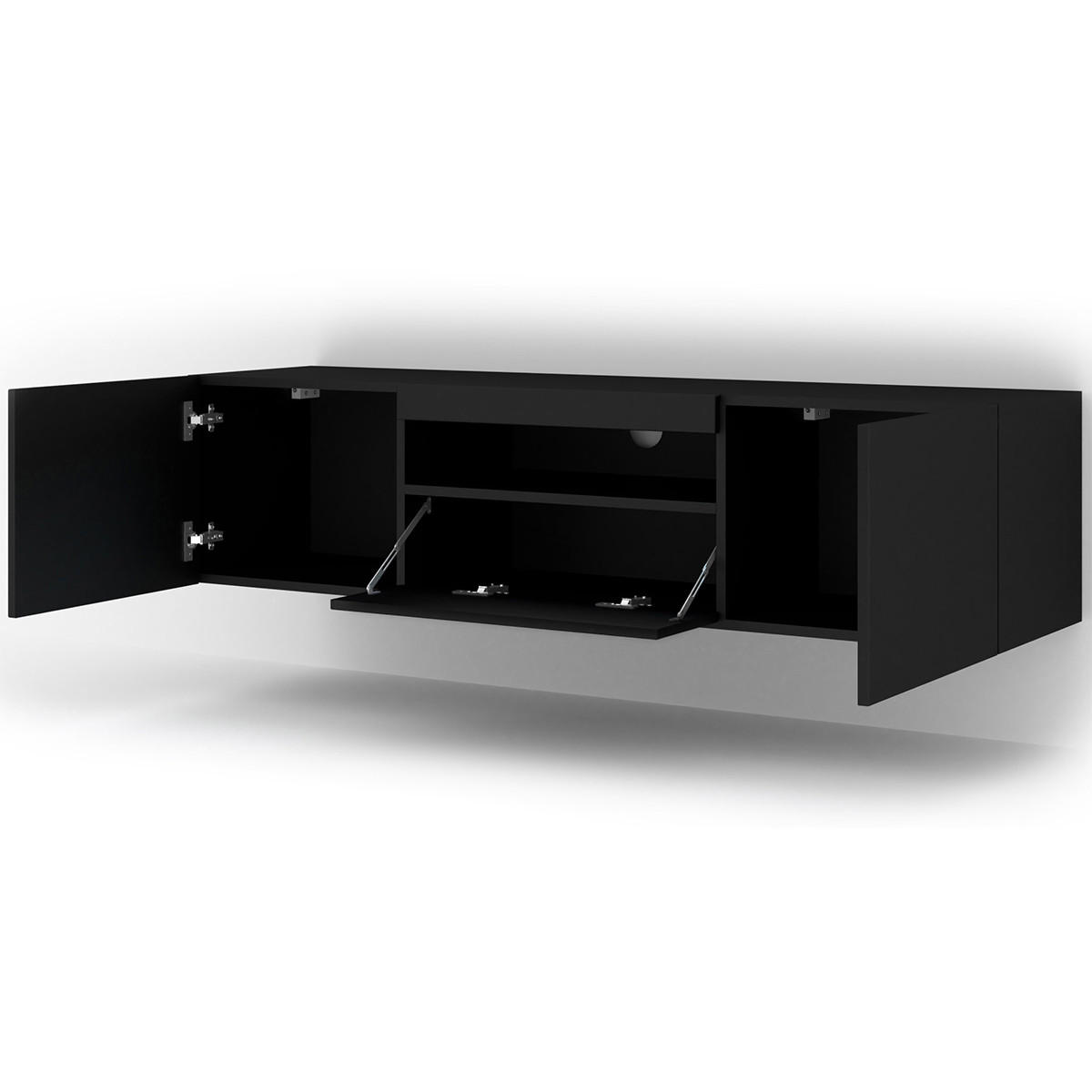 TV-MÖBEL Aurus Schwarz - Schwarz, Holzwerkstoff (150/36/37cm) - Petits-meubles