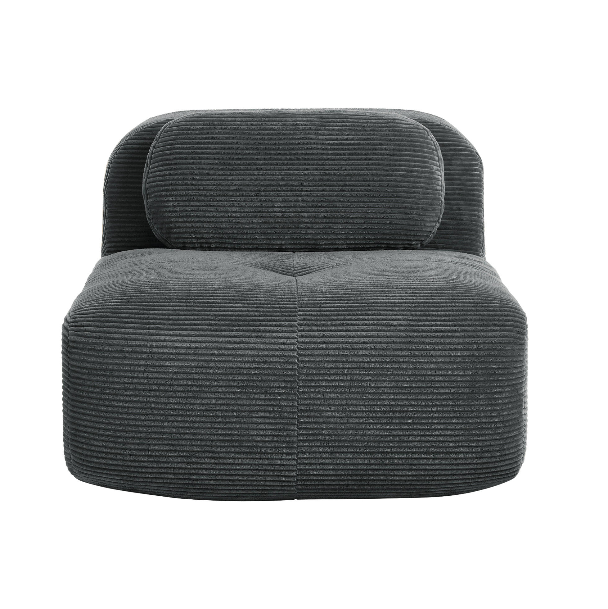 ECKSOFA 90/103/75 cm grau aus Cordstoff modular und montagefrei - Grau, Textil (103/90cm) - OKWISH
