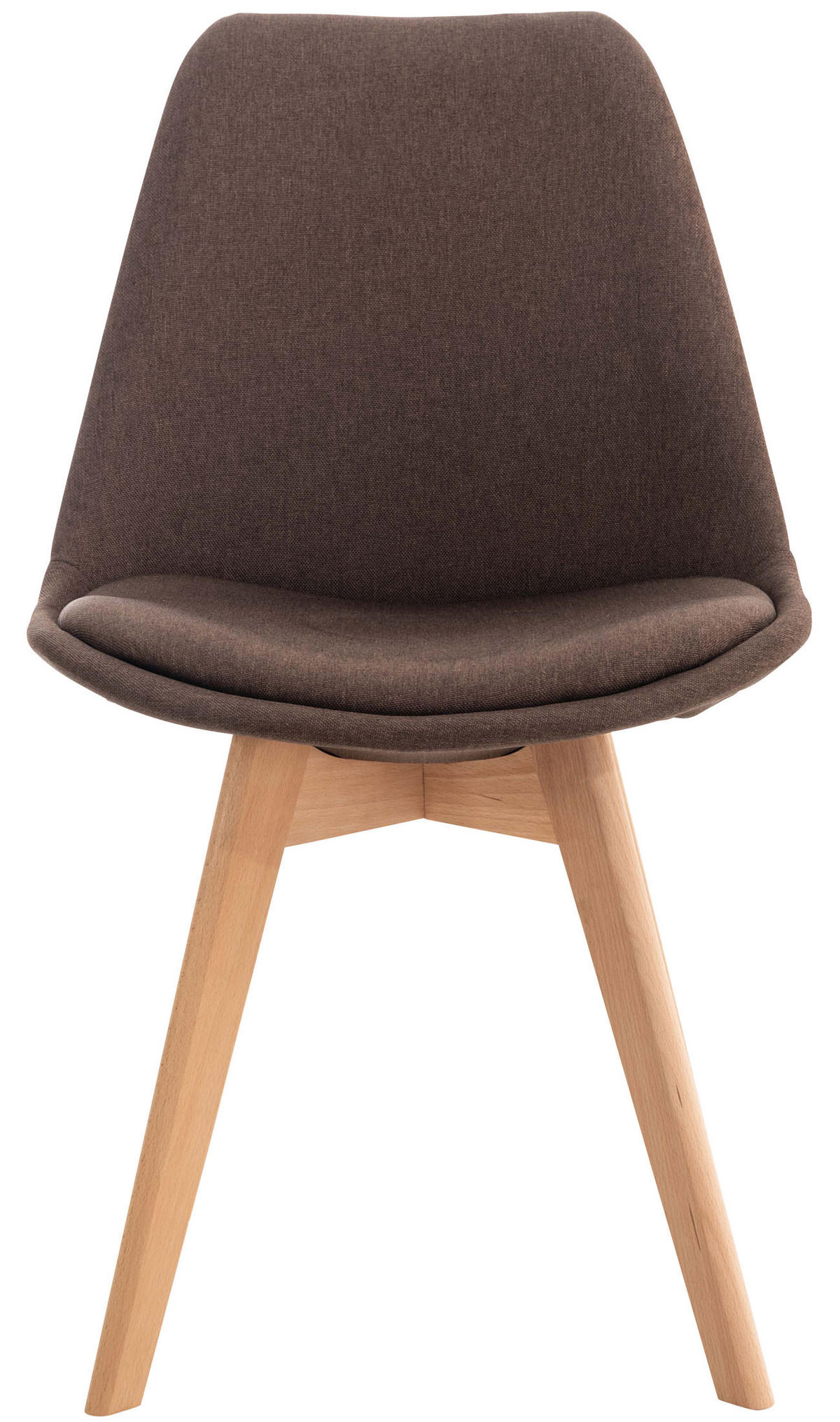 STUHL 4er Set Stoff braun - Eukalyptusholzfarben/Braun, Holz/Textil (49/83/50cm) - CLP