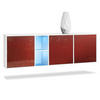 SIDEBOARD Cuba Türen in Bordeaux Hochglanz - Bordeaux, Holzwerkstoff (182/53/35cm) - Vladon