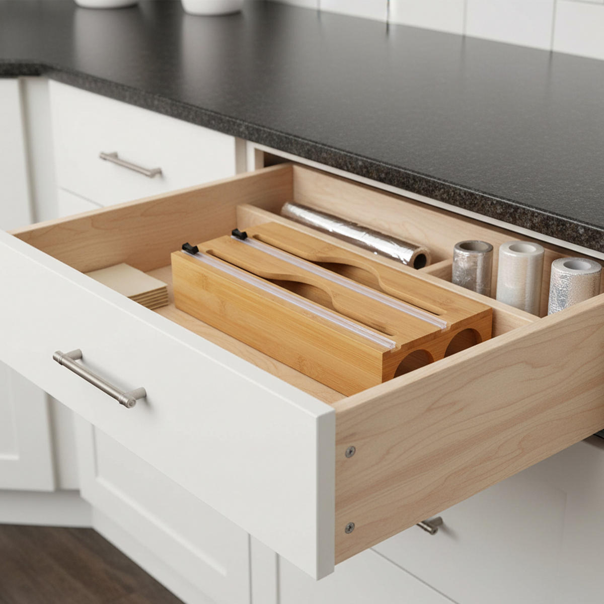 FOLIENSPENDER - Hellbraun, Holz/Kunststoff (33/14/7cm) - Relaxdays