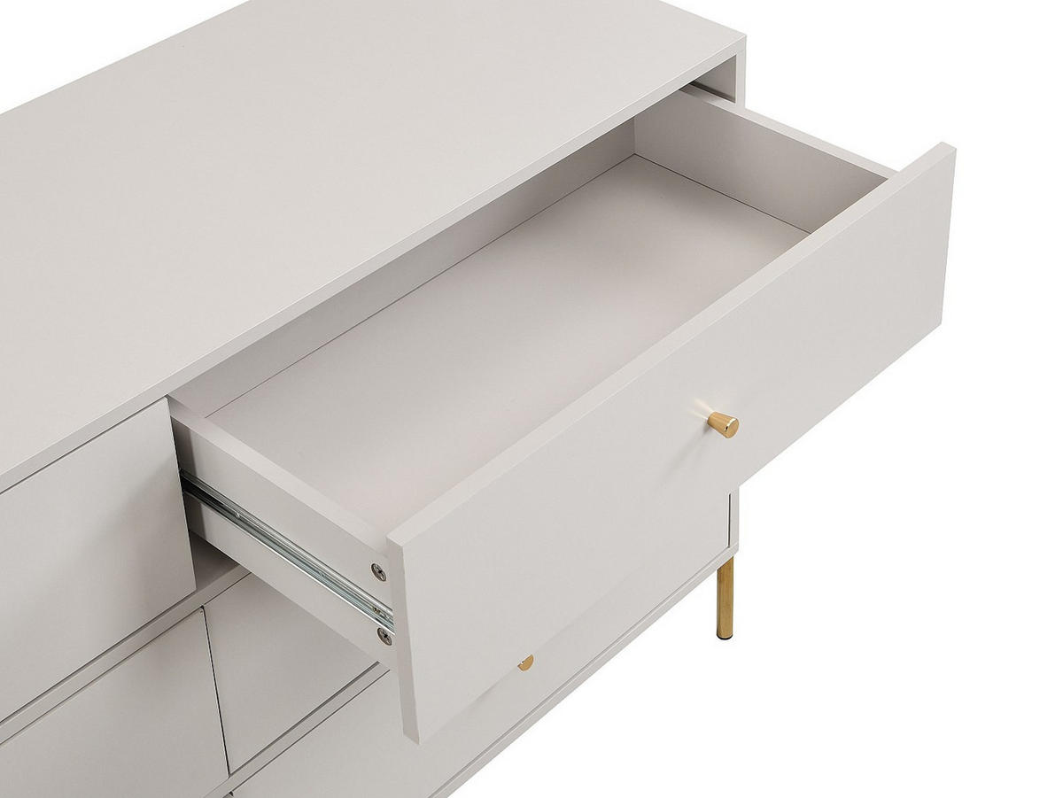 KOMMODE - 140 cm x 40 cm - holz - beige, goldfarben Milavia - Beige/Goldfarben, Holz (140/82/40cm) - Vente-Unique